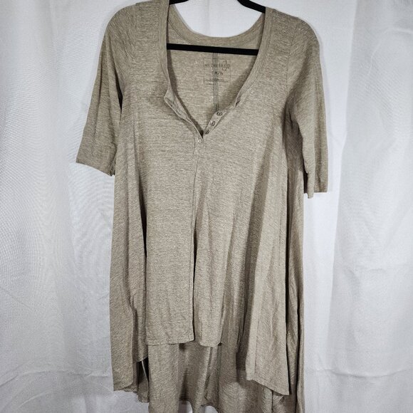 We The Free Anthropologie Tan Slouchy Button Dress Women's (Size M) - Picture 1 of 6